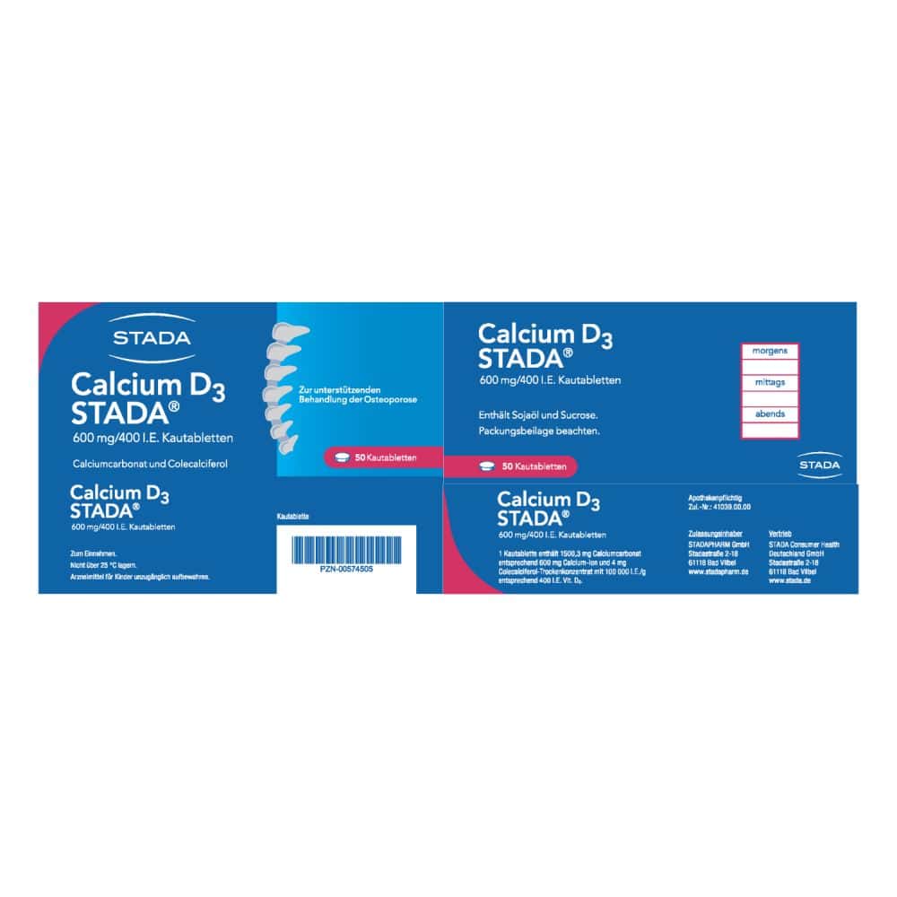 Calcium D3 STADA 600mg/400 I.E.  50 St Kautabletten