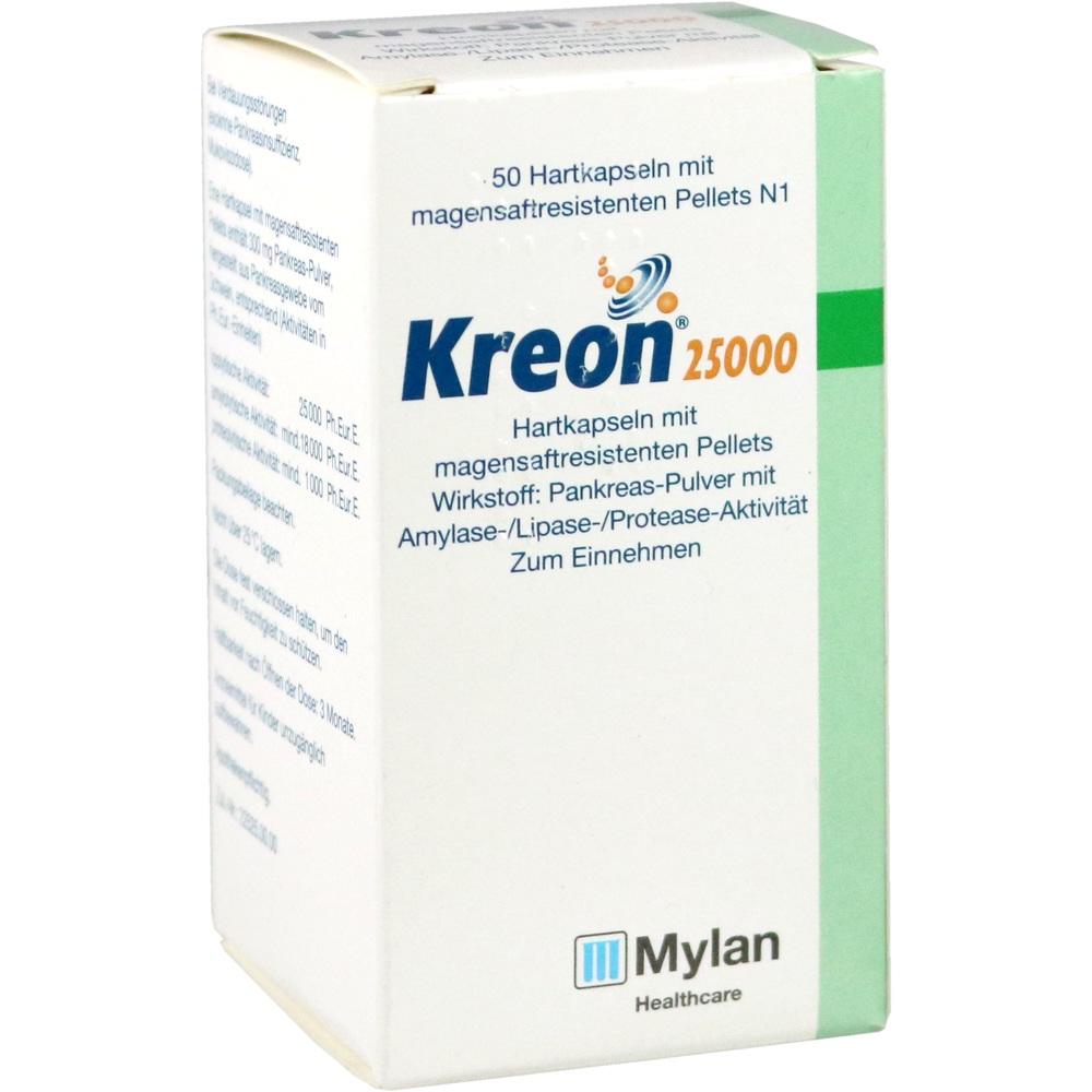Kreon 25000 50 St Hartkapseln mit magensaftresistent überzogenen Pellets