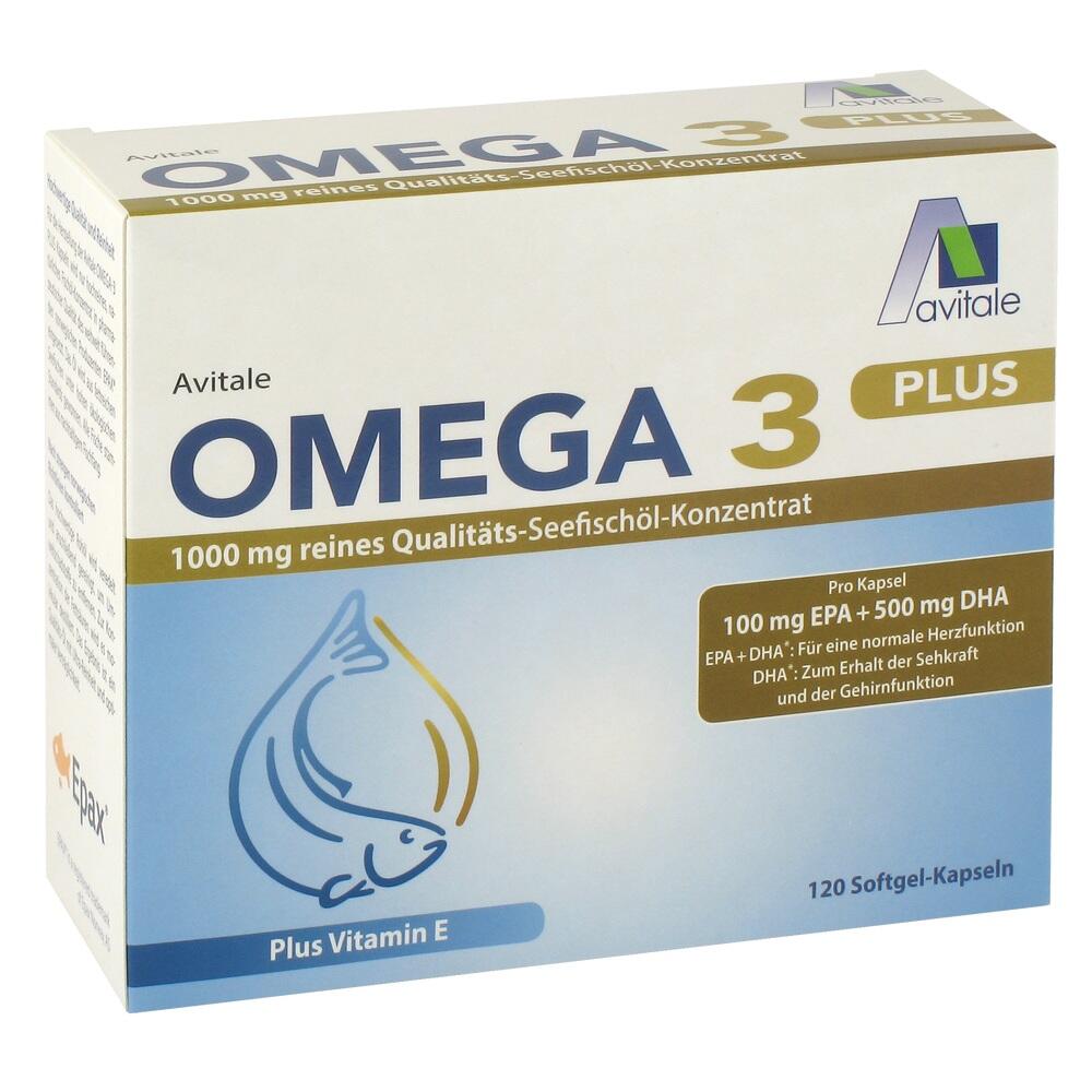 Avitale OMEGA 3 PLUS 100 mg EPA + 500 mg DHA 120 St Weichkapseln