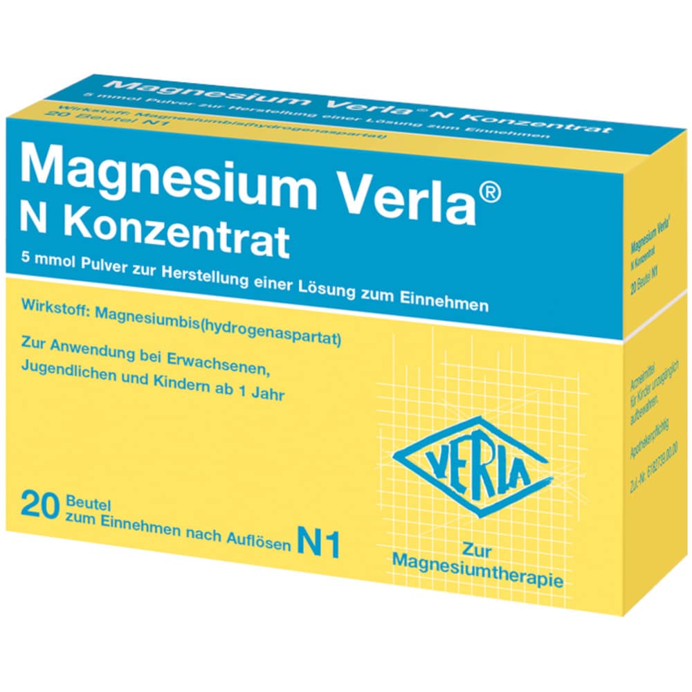 MAGNESIUM VERLA N Konzentrat 20 St Pulver zur Herstellung einer Lösung zum Einnehmen