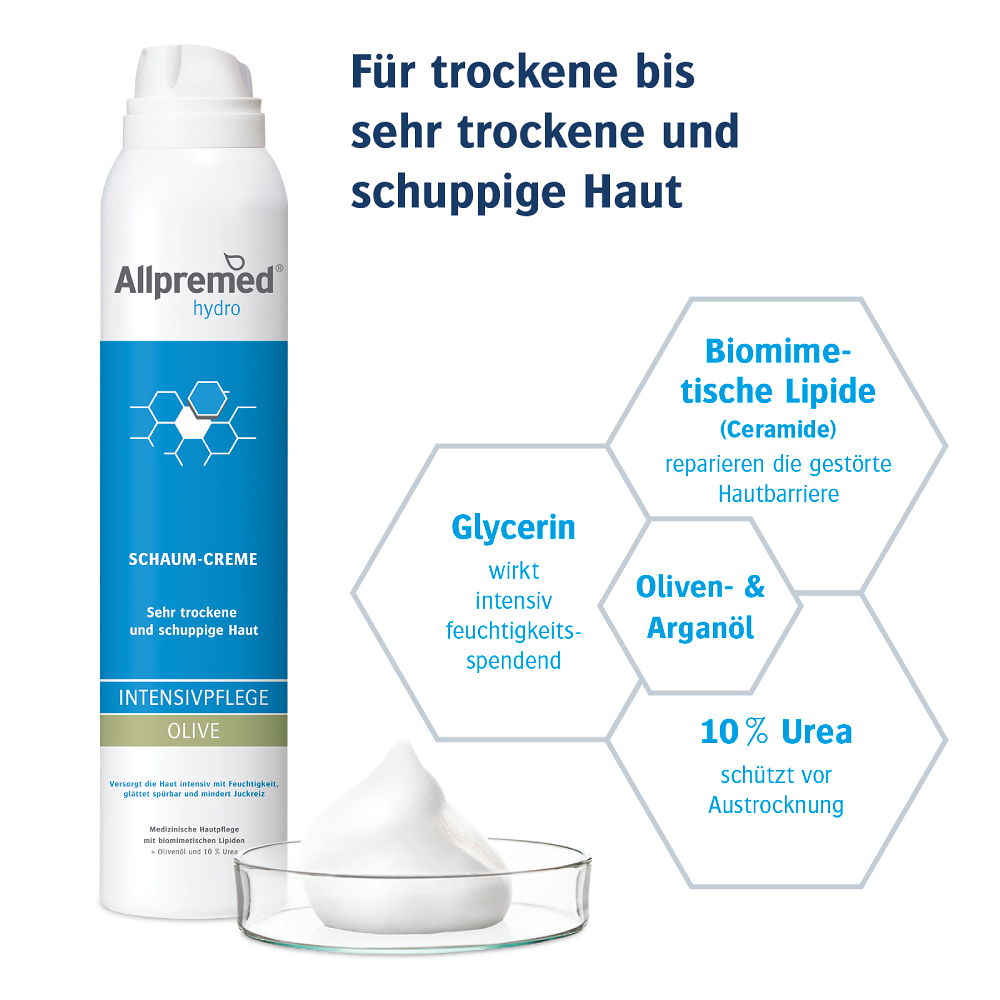Allpremed hydro INTENSIVPFLEGE OLIVE SCHAUM-CREME 200 ml Schaum
