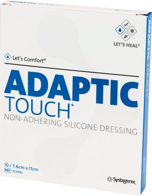 ADAPTIC Touch 7,6x11 cm nichthaft.Sil.Wundauflage 10 St Wundgaze