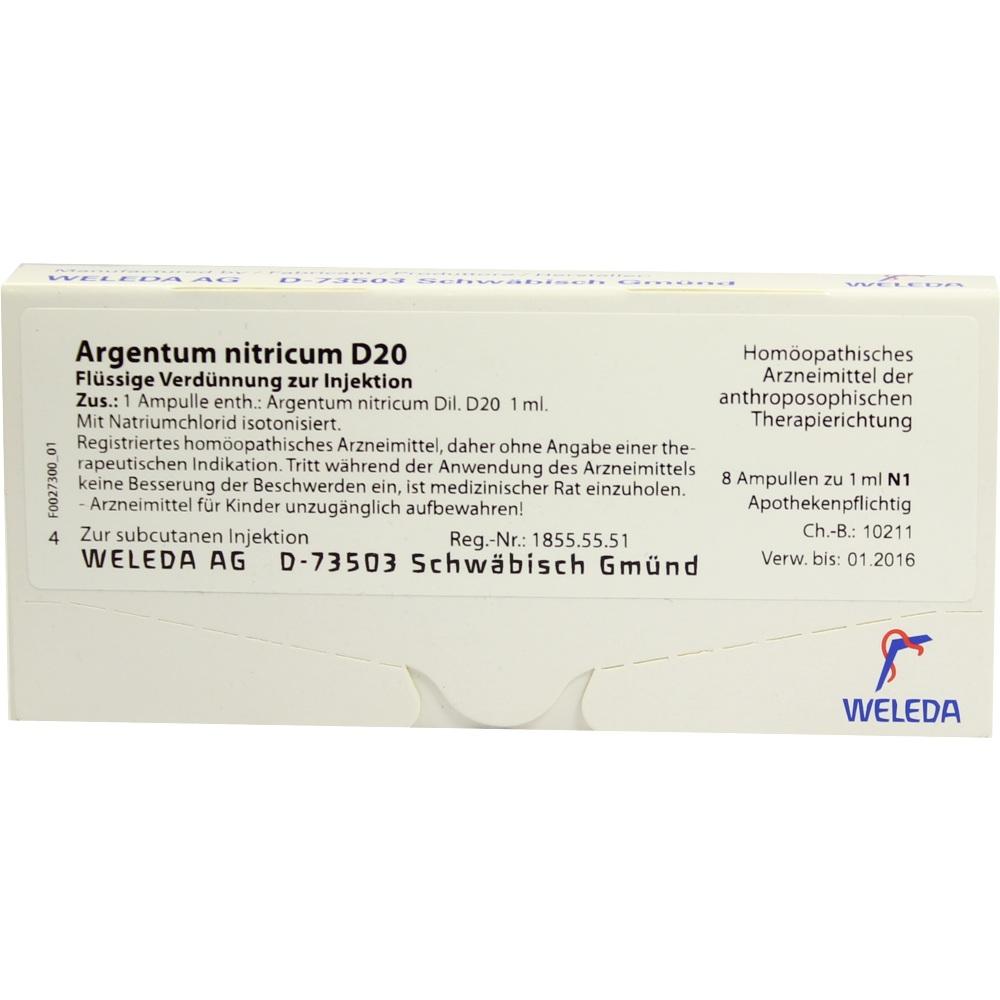 WELEDA ARGENTUM NITRICUM D 20 Ampullen 8X1 ml Ampullen