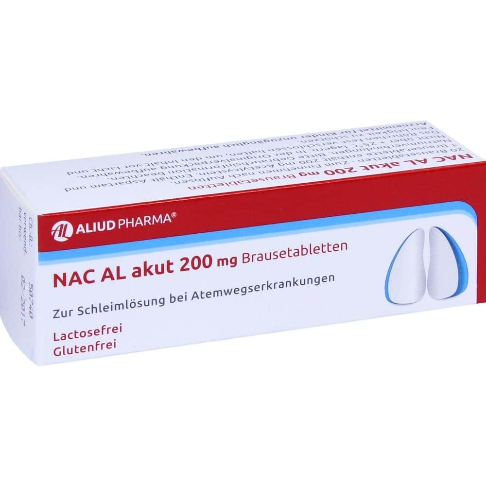 NAC AL akut 200 mg Brausetabletten zur Erleichterung des Abhustens bei erkältungsbedingter Bronchitis (Schleimlöser)