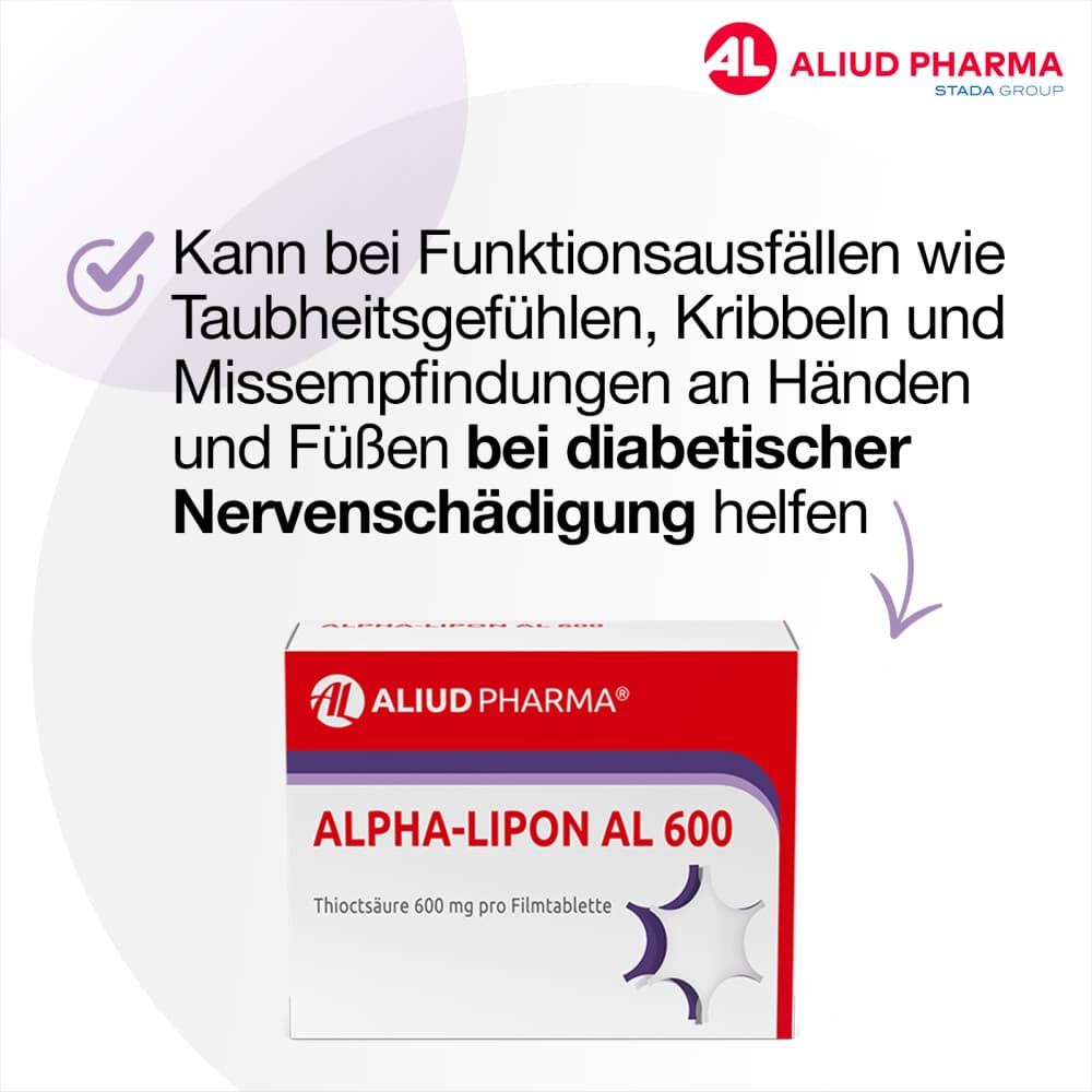 Alpha-Lipon AL 600 bei Missempfindungen bei diabetischer Nervenbeschädigung