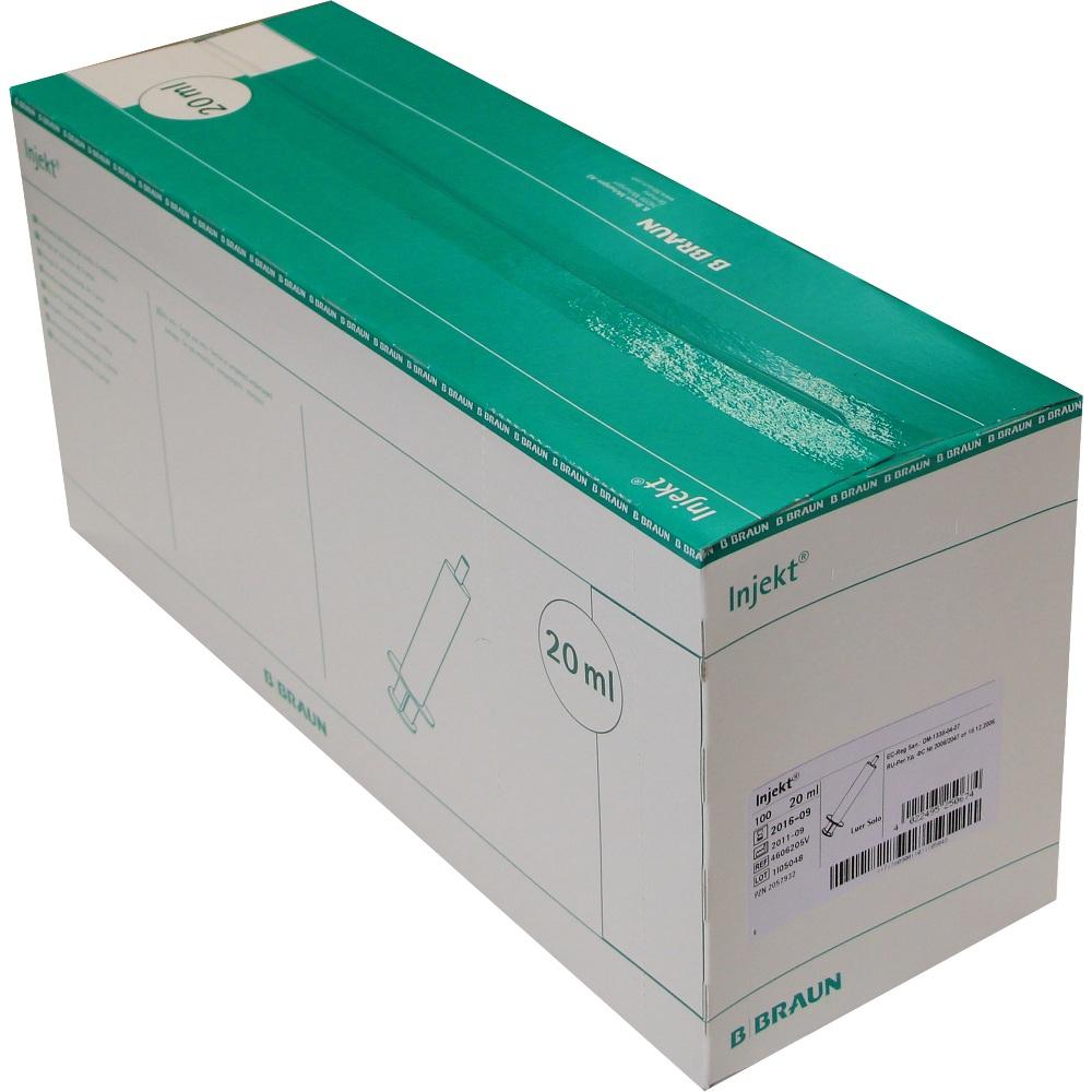 INJEKT Solo Spritze 20 ml Luer exzentrisch PVC-frei 100X20 ml Spritzen