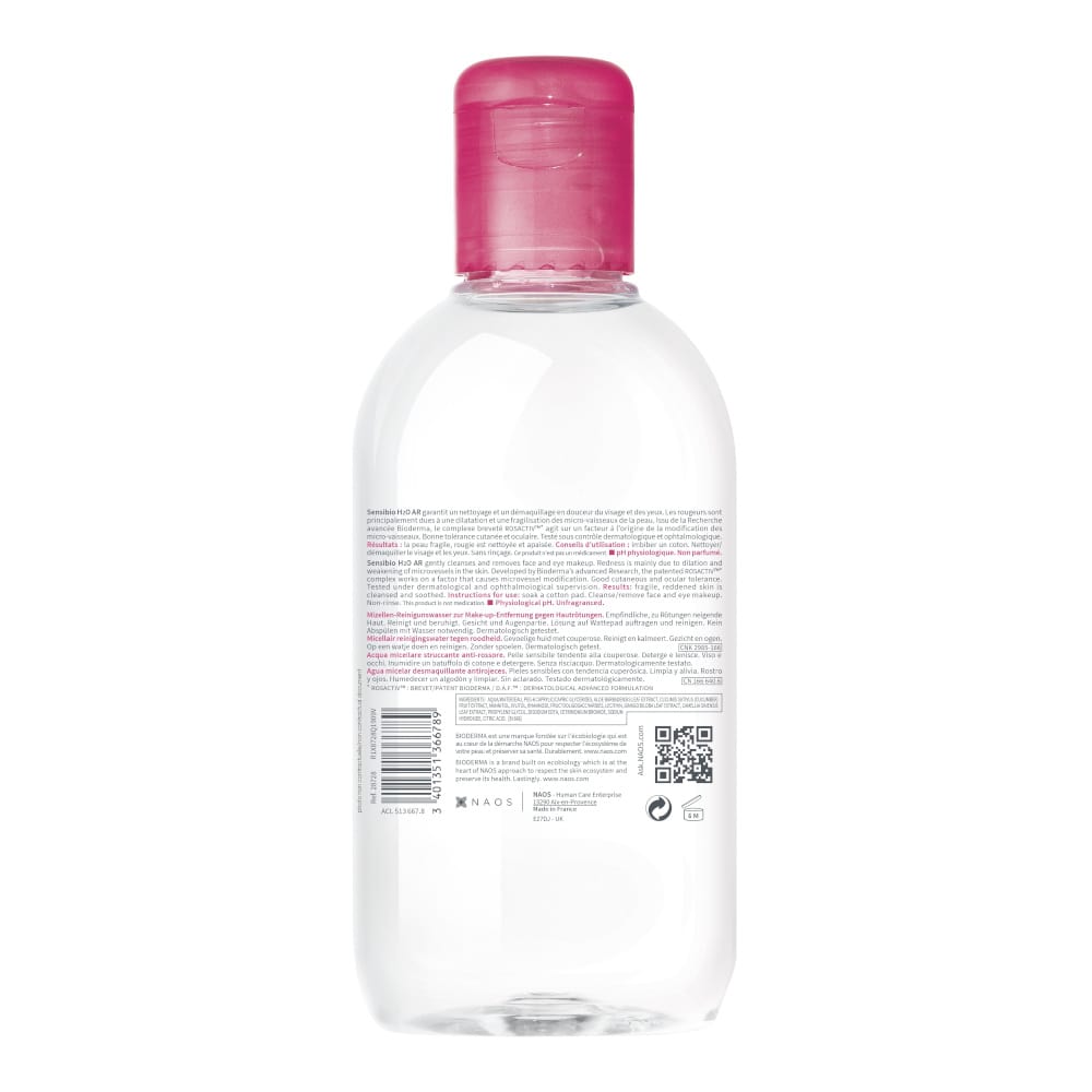 BIODERMA Sensibio H2O AR – Sanft reinigendes Mizellenwasser 250ml 250 ml Lösung