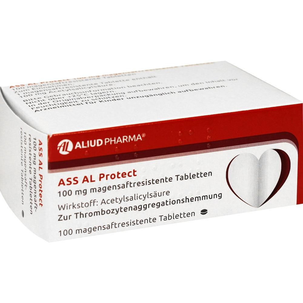 ASS AL Protect 100 mg magensaftresistente Tabletten zur Vorbeugung von Blutgerinnseln