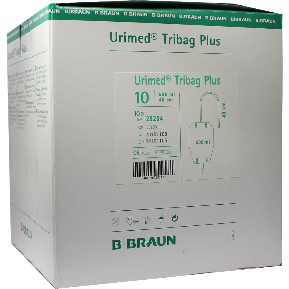 URIMED Tribag Plus Urin Beinbtl.500ml 40cm ster. 10 St Beutel