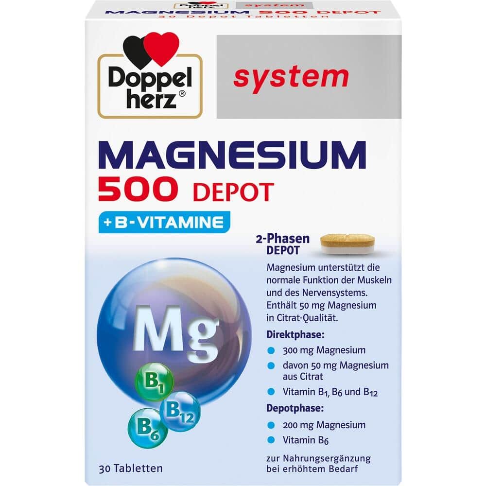 Doppelherz system MAGNESIUM 500 DEPOT + B-Vitamine 30 St Tabletten