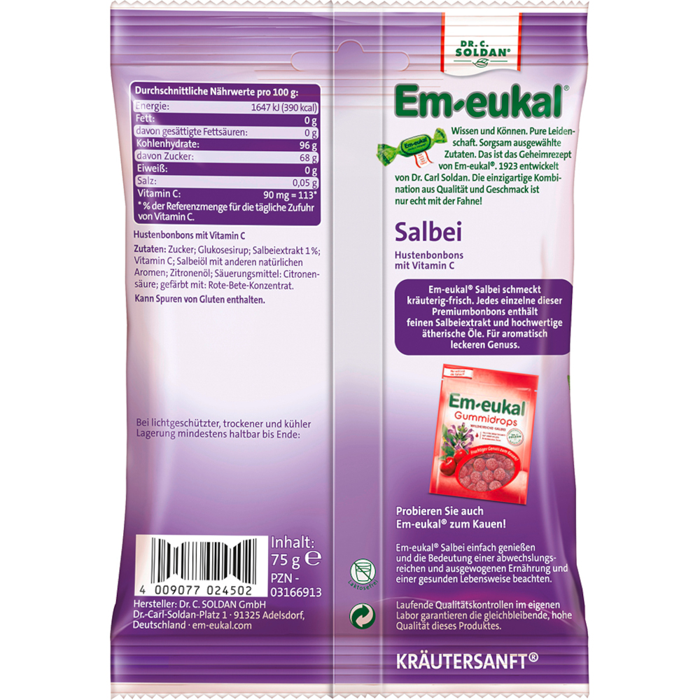 Em-eukal Salbei Hustenbonbon 75 g Bonbons