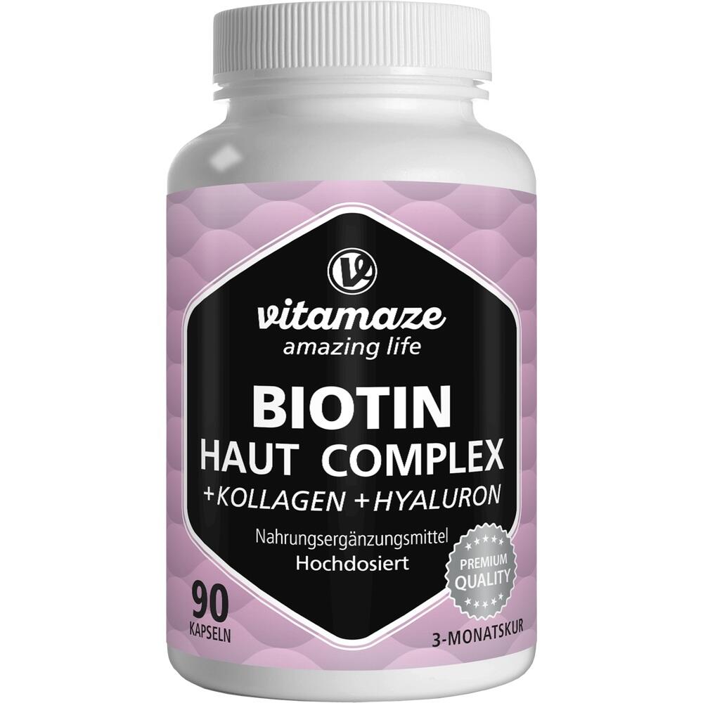 vitamaze BIOTIN HAUT COMPLEX + Kollagen + HYALURON 90 St Kapseln