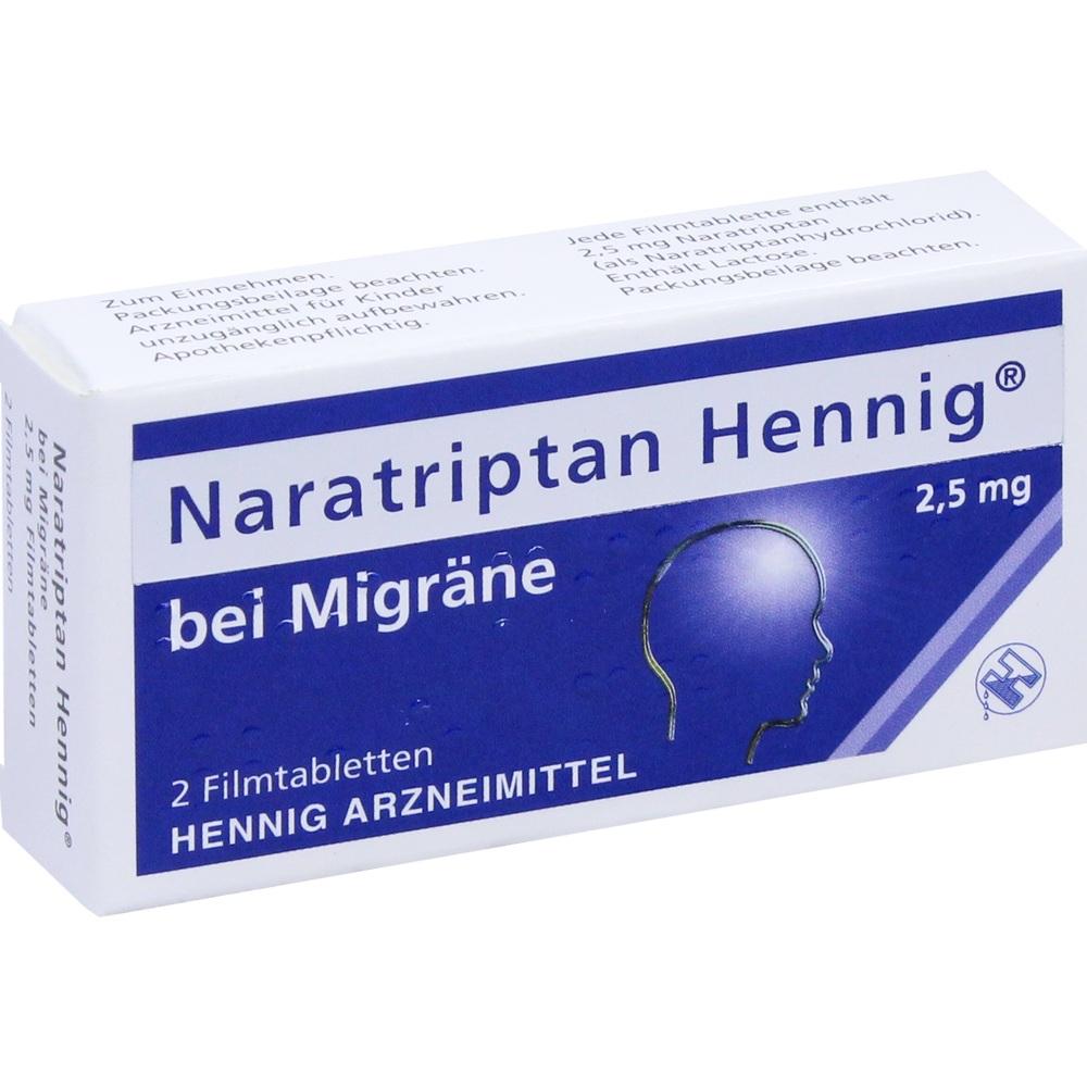 Naratriptan Hennig bei Migräne 2,5mg 2 St Filmtabletten