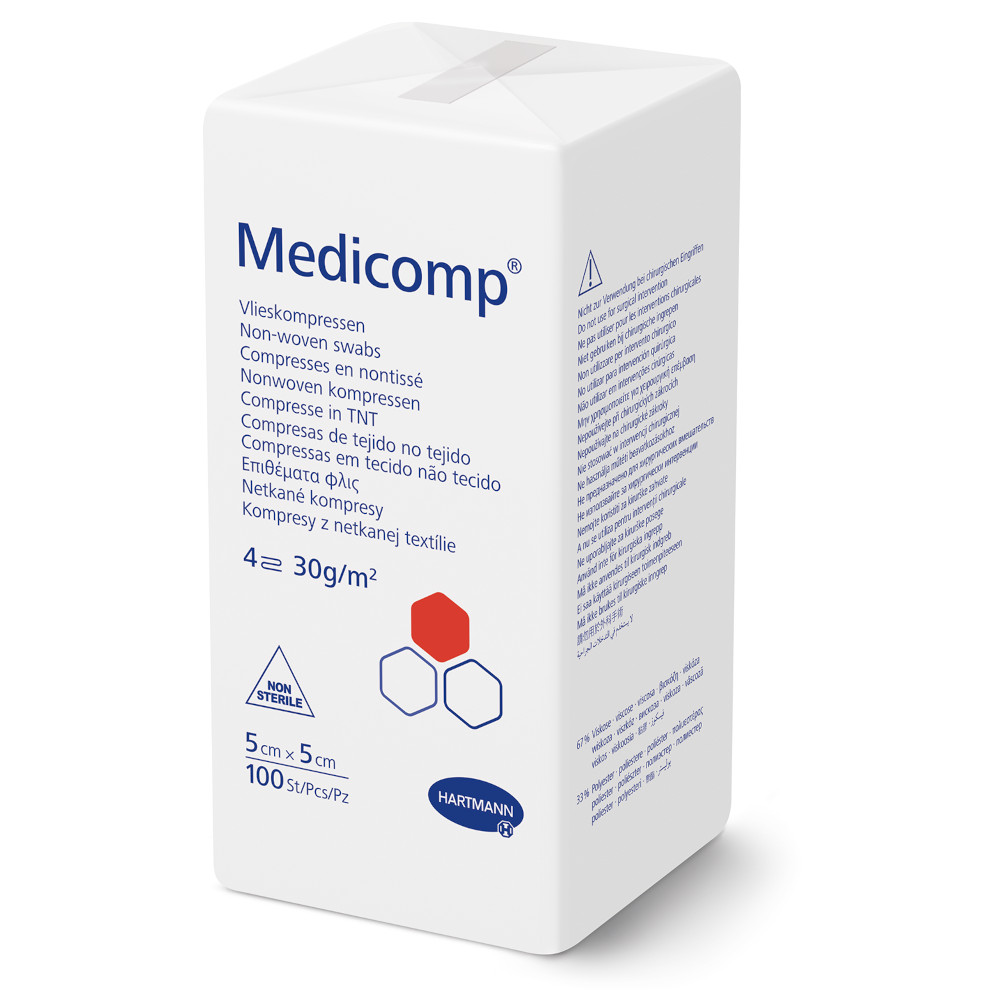 MEDICOMP Kompressen 5x5 cm unsteril 100 St Kompressen