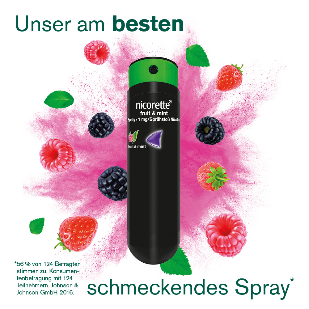 nicorette fruit & mint Spray 1 mg/Sprühstoß 1 St Spray