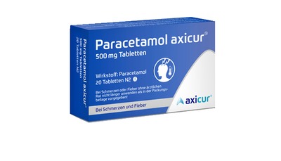 Paracetamol axicur 500 mg Tabletten bei Fieber und Schmerzen 20 St Tabletten