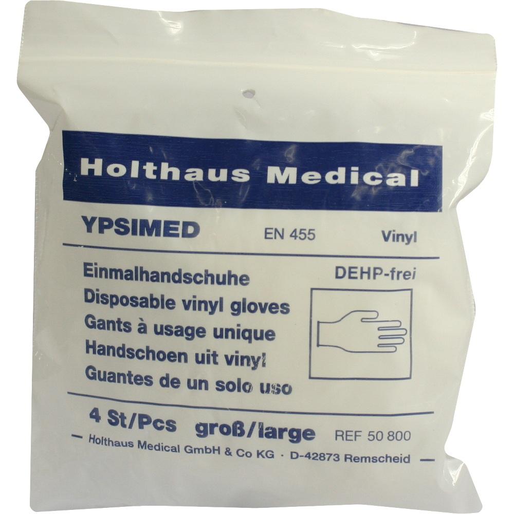 HANDSCHUHE Einmal Ypsimed Vinyl groß 4 St Handschuhe