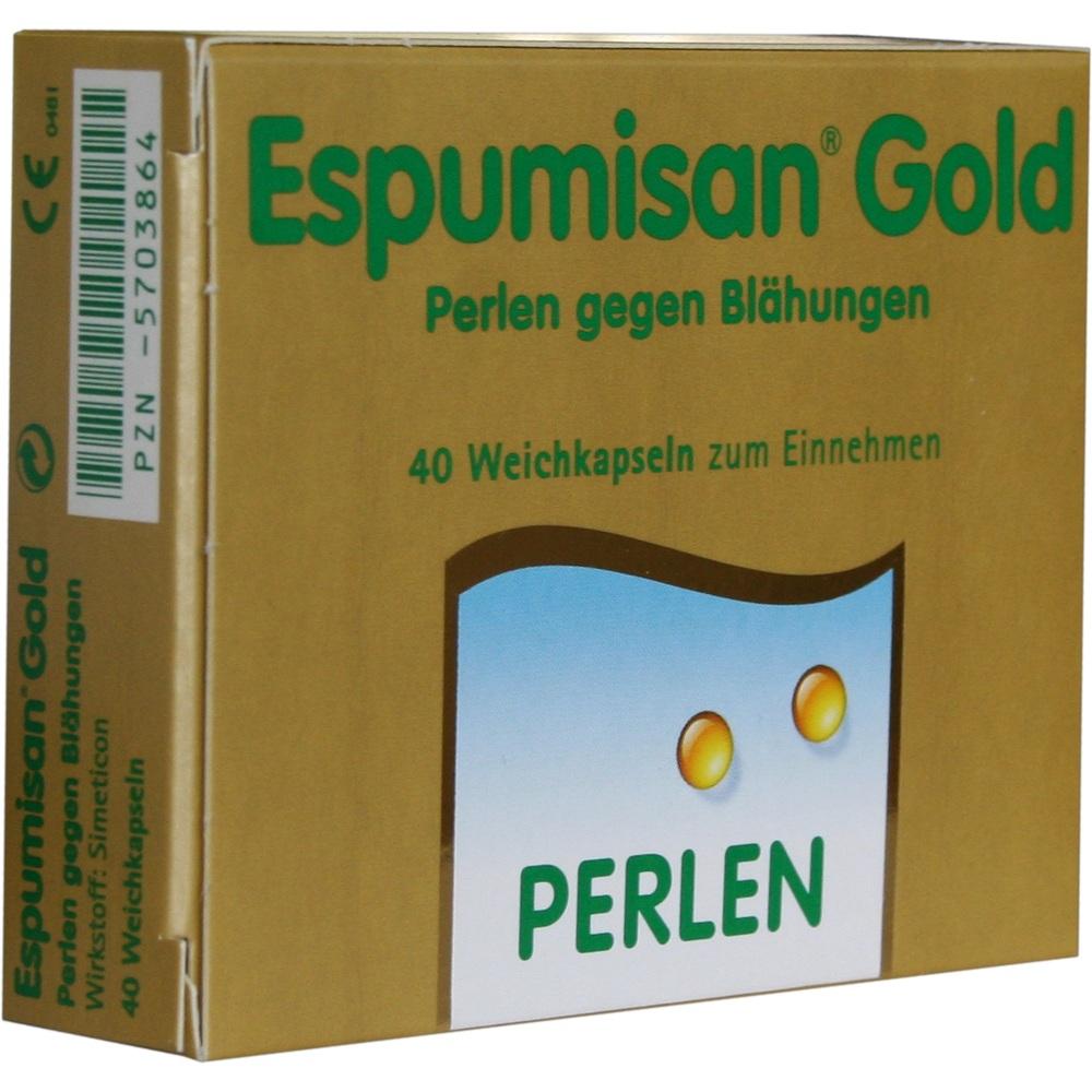 ESPUMISAN Gold Perlen gegen Blähungen 40 St Weichkapseln