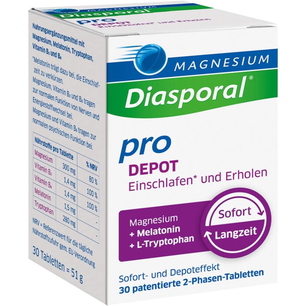 MAGNESIUM Diasporal pro Einschlafen und Erholen DEPOT 30 St Tabletten