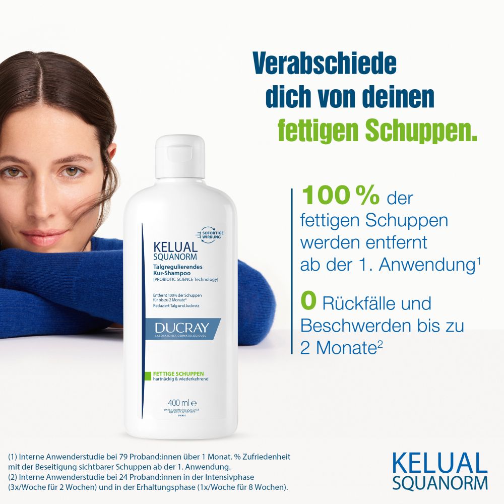 DUCRAY KELUAL SQUANORM Shampoo fettige Schuppen Doppelpack  2X400 ml Shampoo