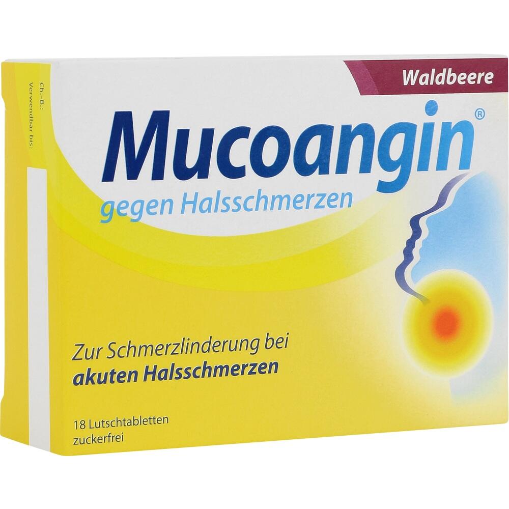 Mucoangin gegen Halsschmerzen Waldbeere 18 St Lutschtabletten