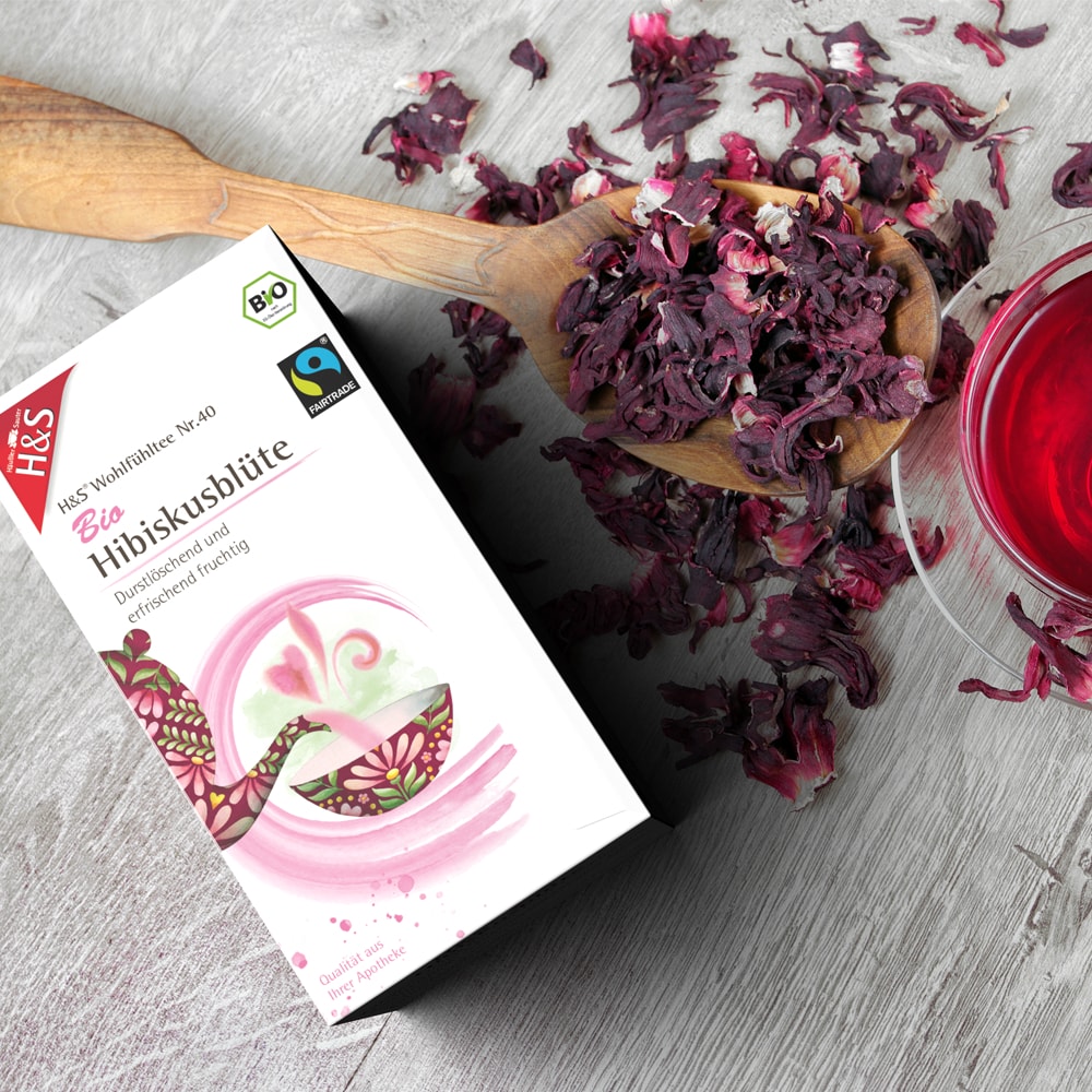 H&S Wohlfühltee Hibiskusblüte 20X1.75 g Filterbeutel