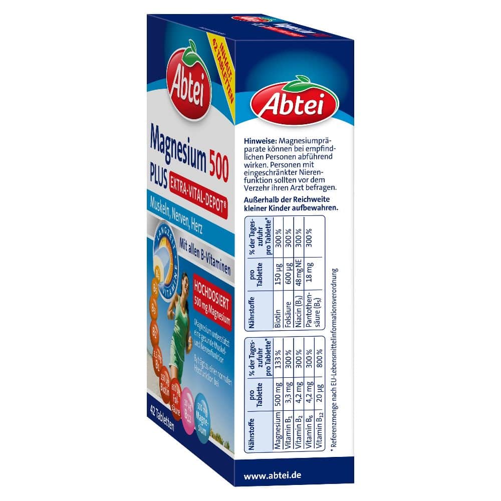 Abtei Magnesium 500 PLUS EXTRA-VITAL-DEPOT 42 St Tabletten