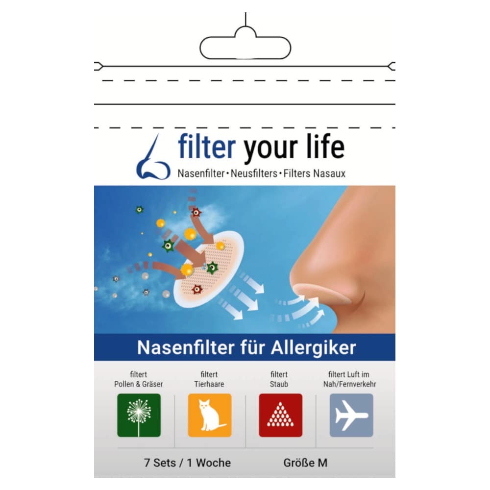 filter your life  Nasenfilter für Allergiker Größe M 7X2 St Pflaster