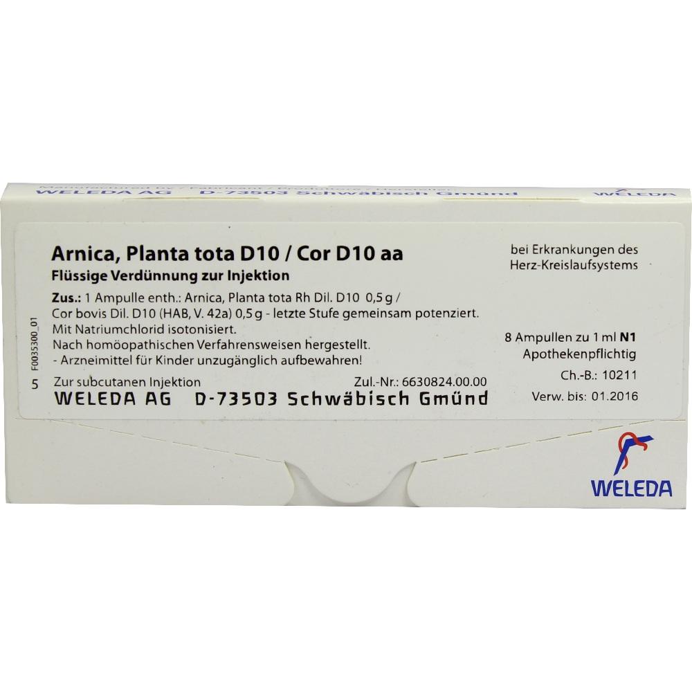 WELEDA ARNICA PLANTA tota D 10/Cor D 10 aa Ampullen 8X1 ml Ampullen