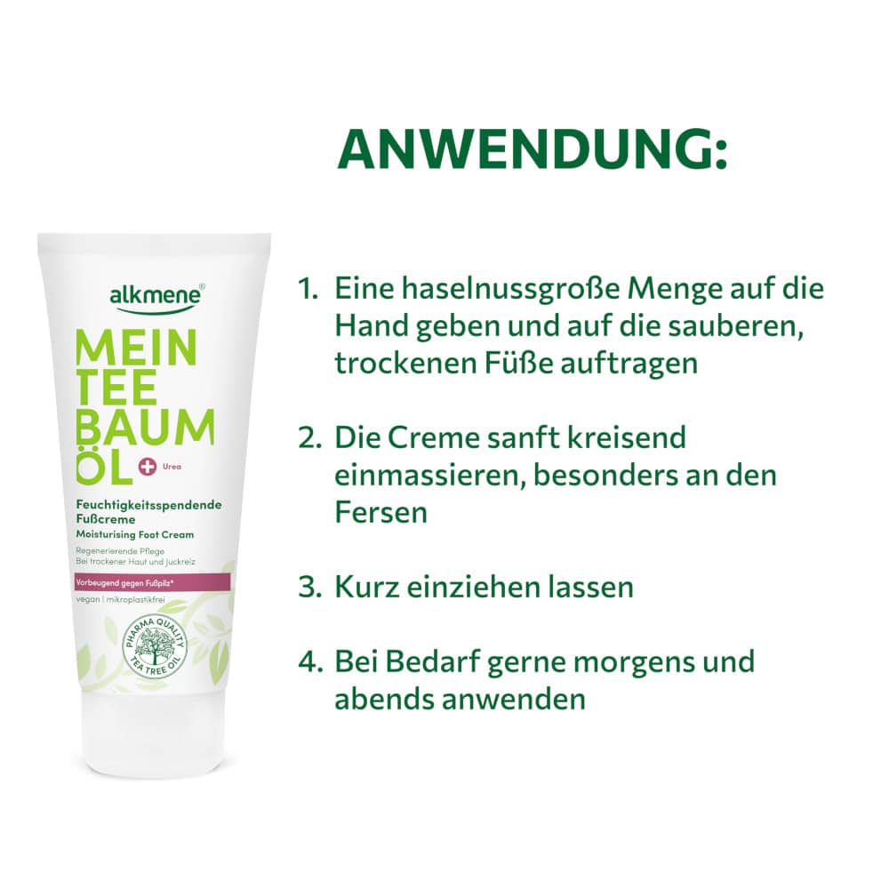 alkmene MEIN TEEBAUMÖL Feuchtigkeitsspendende Fußcreme 100 ml Tube