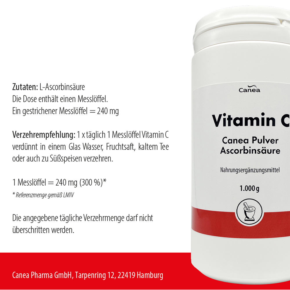 Vitamin C Pulver Ascorbinsäure 1000 g Pulver