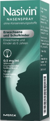 Nasivin NASENSPRAY  Erwachsene und Schulkinder ohne Konservierungsstoffe 10 ml Nasenspray
