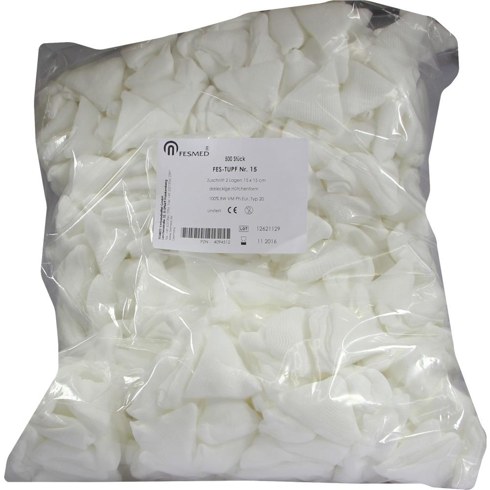 MULLTUPFER FES TUPF Nr.15 unsteril 2Lage 15x15 cm 500 St Tupfer