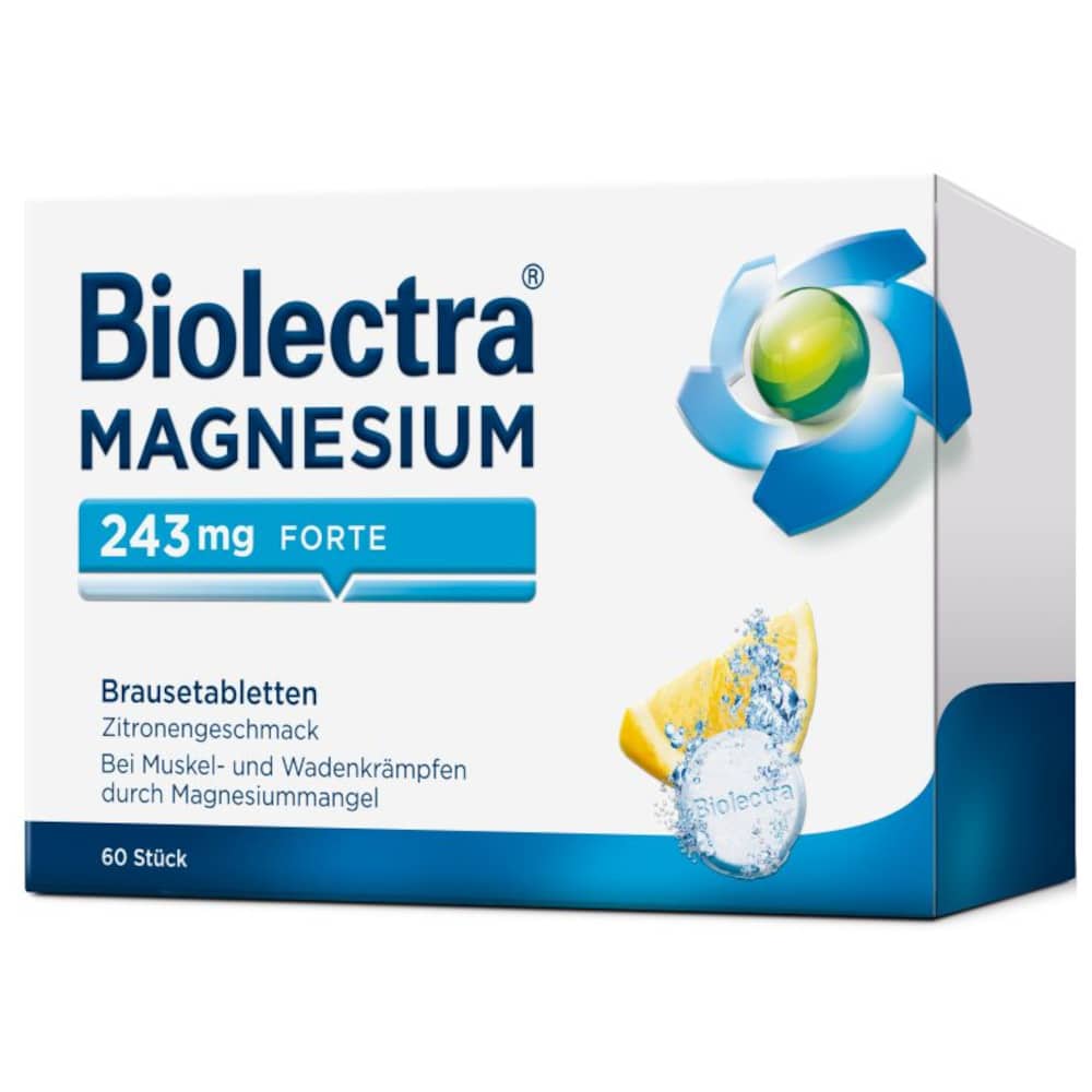 Biolectra MAGNESIUM 243mg  FORTE Zitrone  60 St Brausetabletten