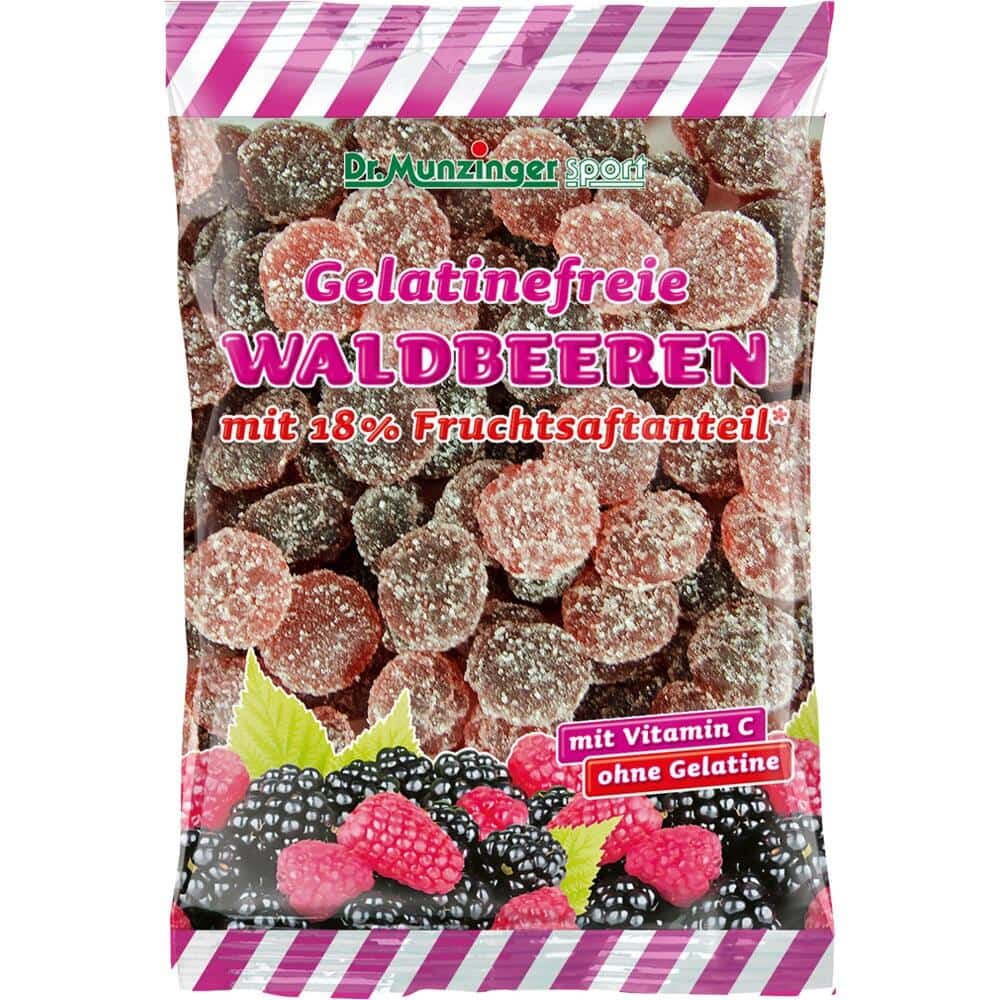 Gelatinefreie Waldbeeren mit 18% Fruchtsaftanteil  250 g