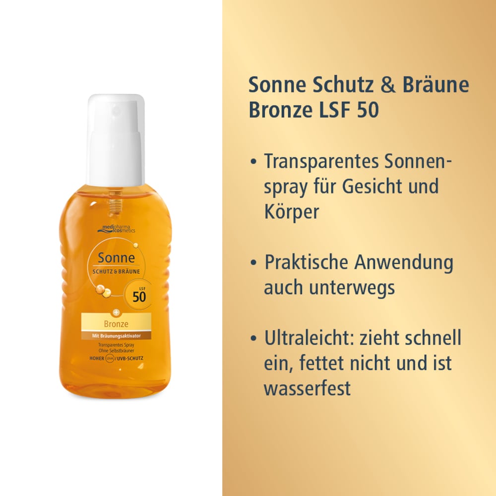 medipharma cosmetics Sonne SCHUTZ & BRÄUNE Bronze LSF 50 Spray 200 ml Spray