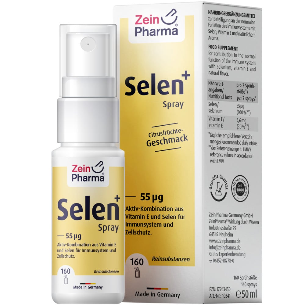 Zein Pharma Selen+ Spray Citrusfrüchte Geschmack 55µg 50 ml Spray
