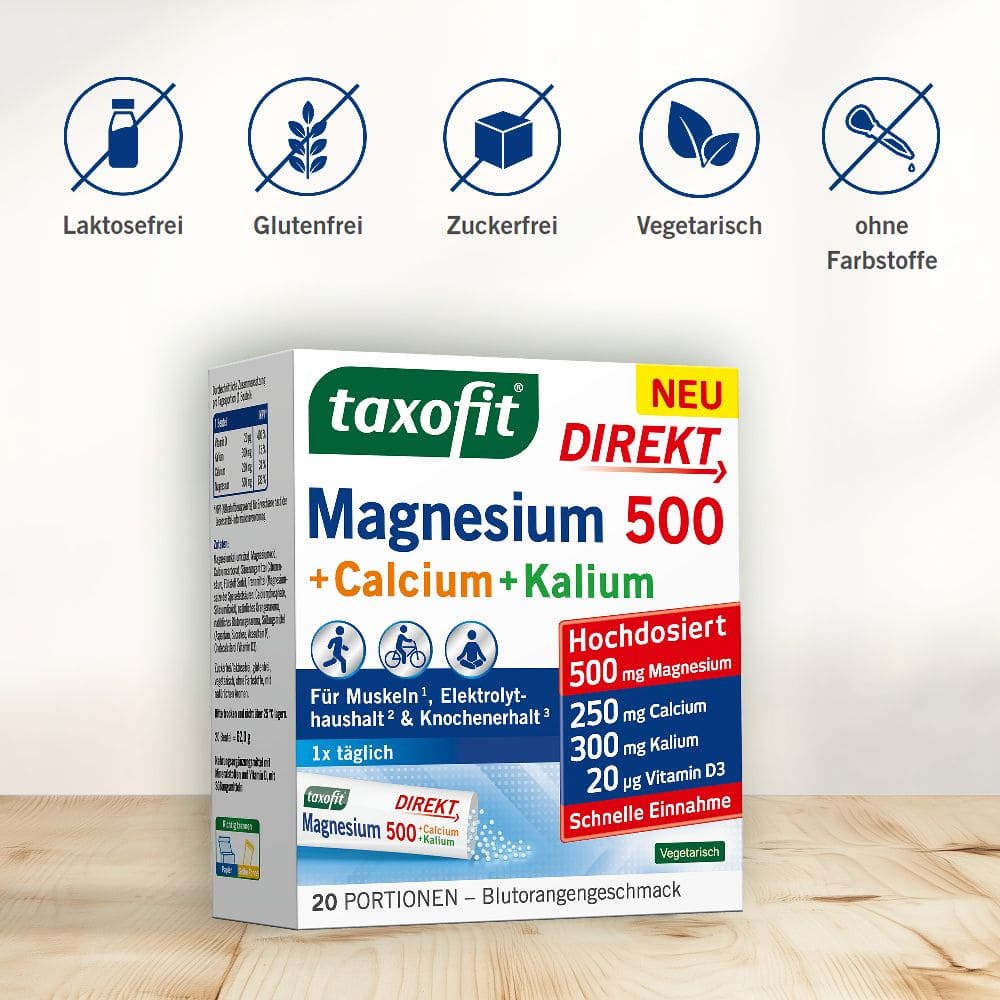 taxofit DIREKT Magnesium 500 + Calcium + Kalium 20 St Granulat