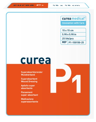 CUREA P1 superabsorb.Wundauflage 15x15 cm 25 St Kompressen