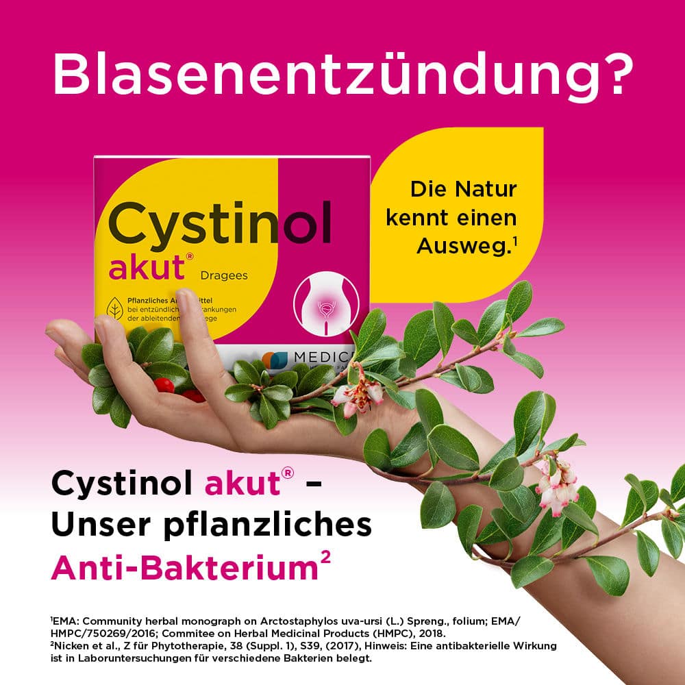 Cystinol akut bei akuter Blasenentzündung & Harnwegsinfektion 100 St Überzogene Tabletten