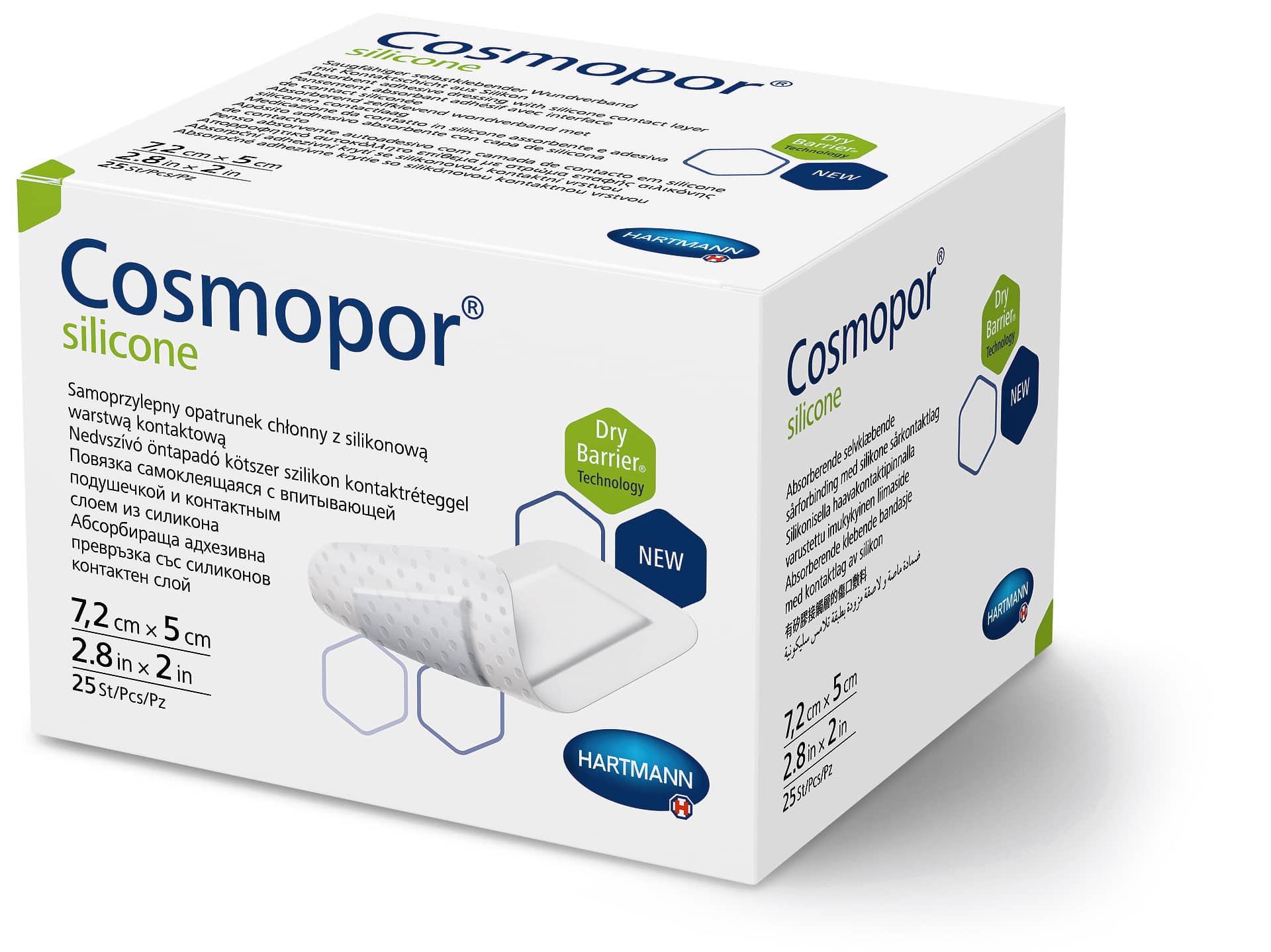 Cosmopor silicone 7,2 cm x 5 cm P25 25 St Verband