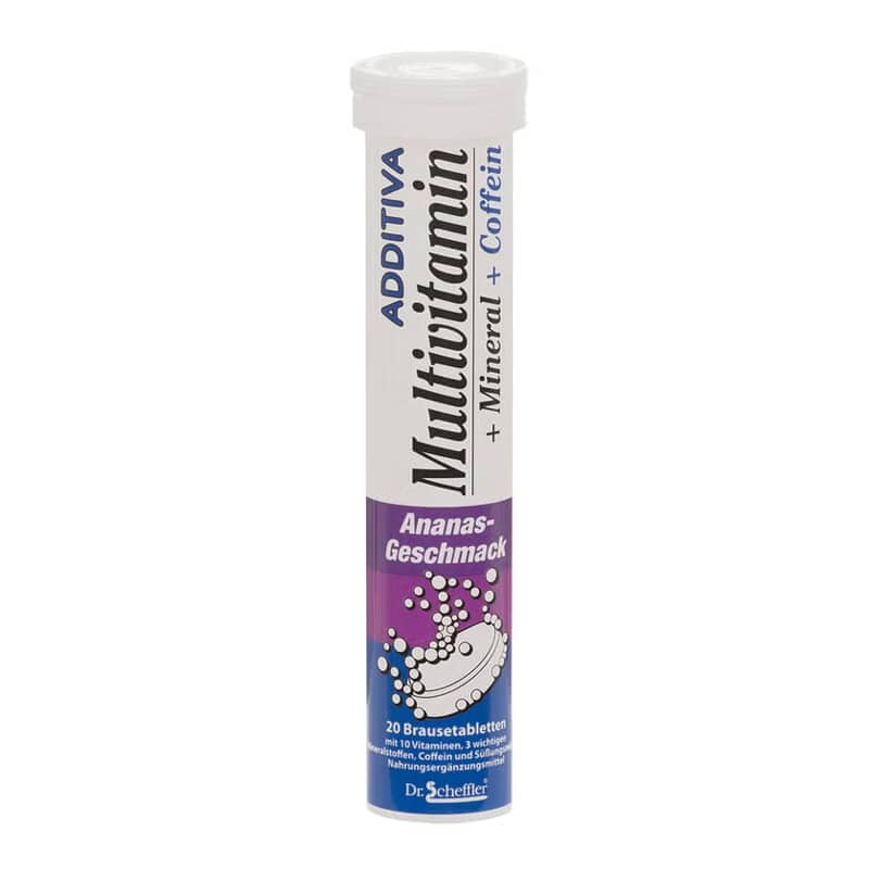 ADDITIVA Multivitamin + Mineral+ Coffein Ananasgeschmack 20 St Brausetabletten