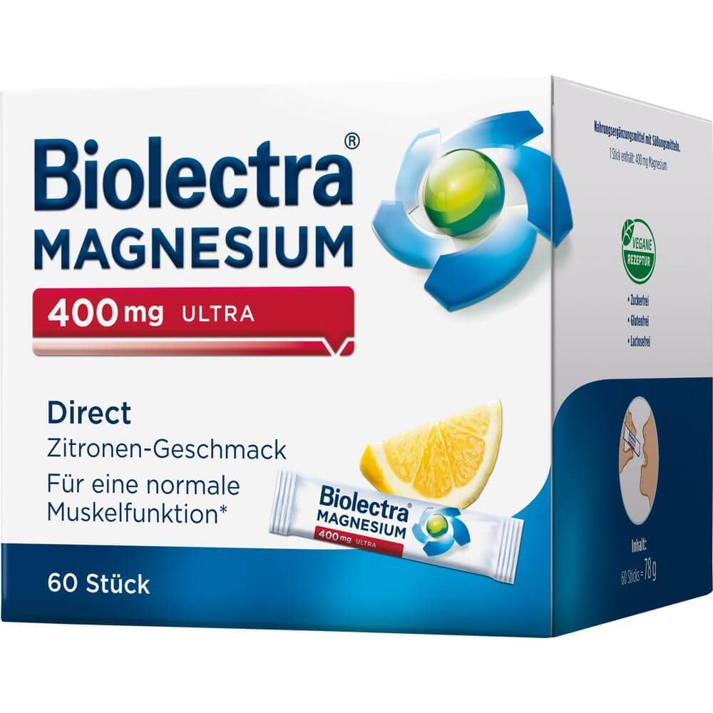 Biolectra MAGNESIUM 400 mg ULTRA Direct Zitrone 60 St Pellets