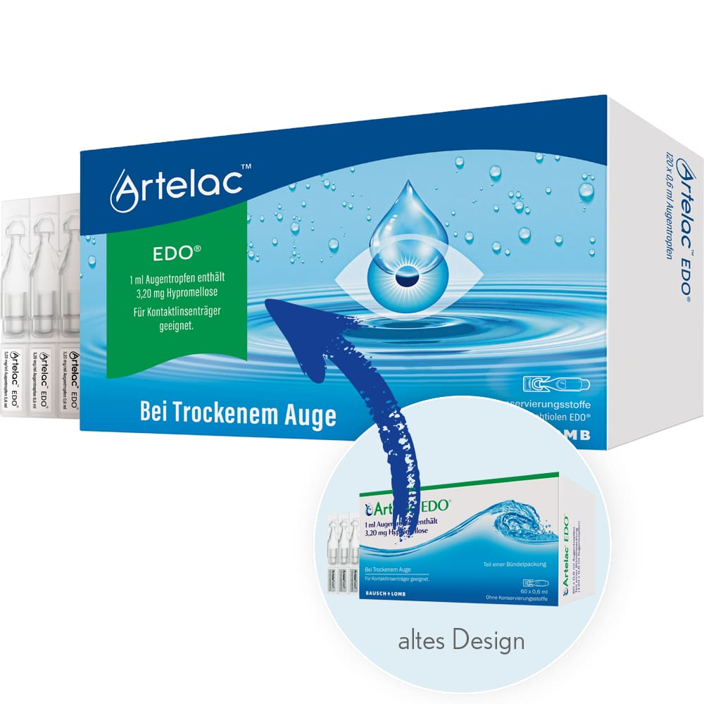 Artelac EDO Augentropfen, Tränenersatzmittel 120X0.6 ml Augentropfen