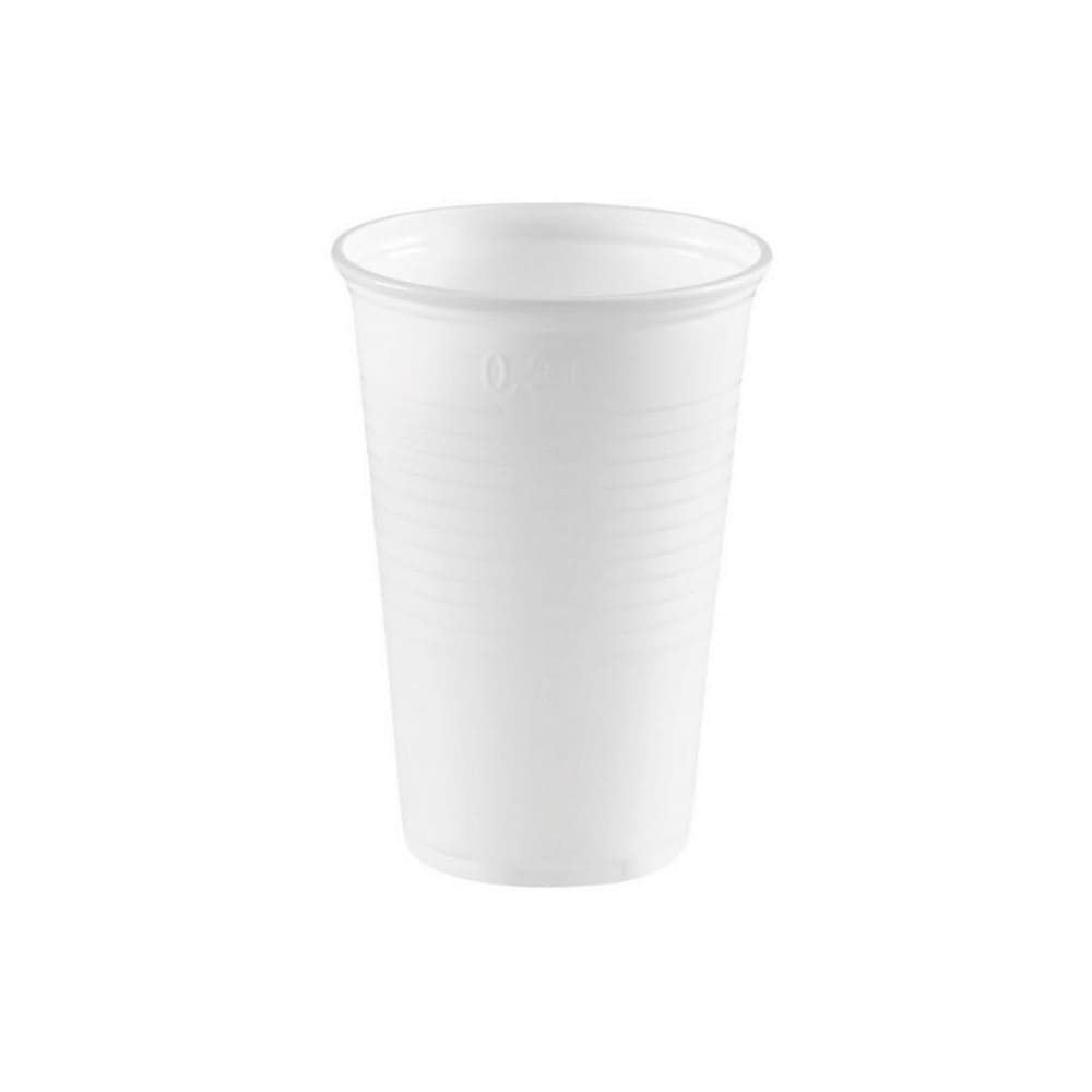 Plastikbecher weiß gerillt 100 St