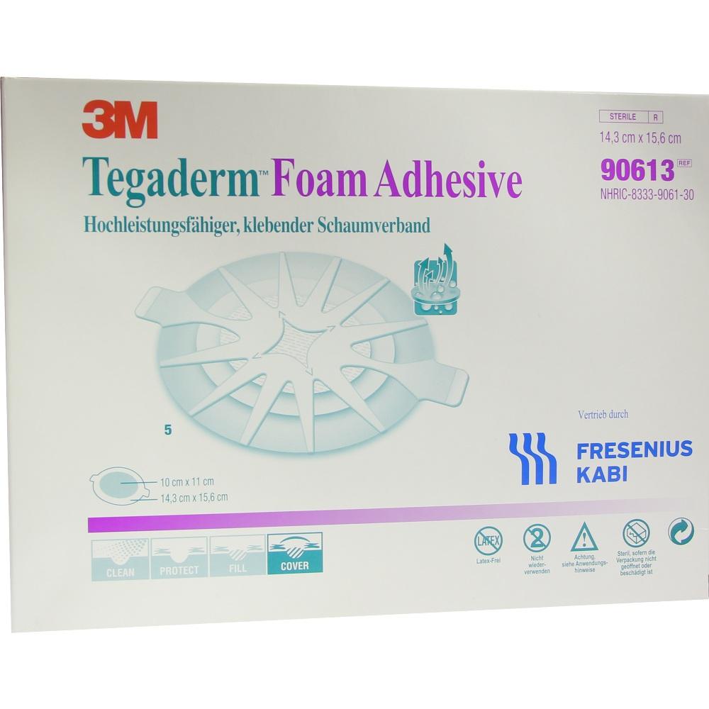 TEGADERM Foam Adhesive FK 14,3x15,6 cm oval 90613 5 St Verband