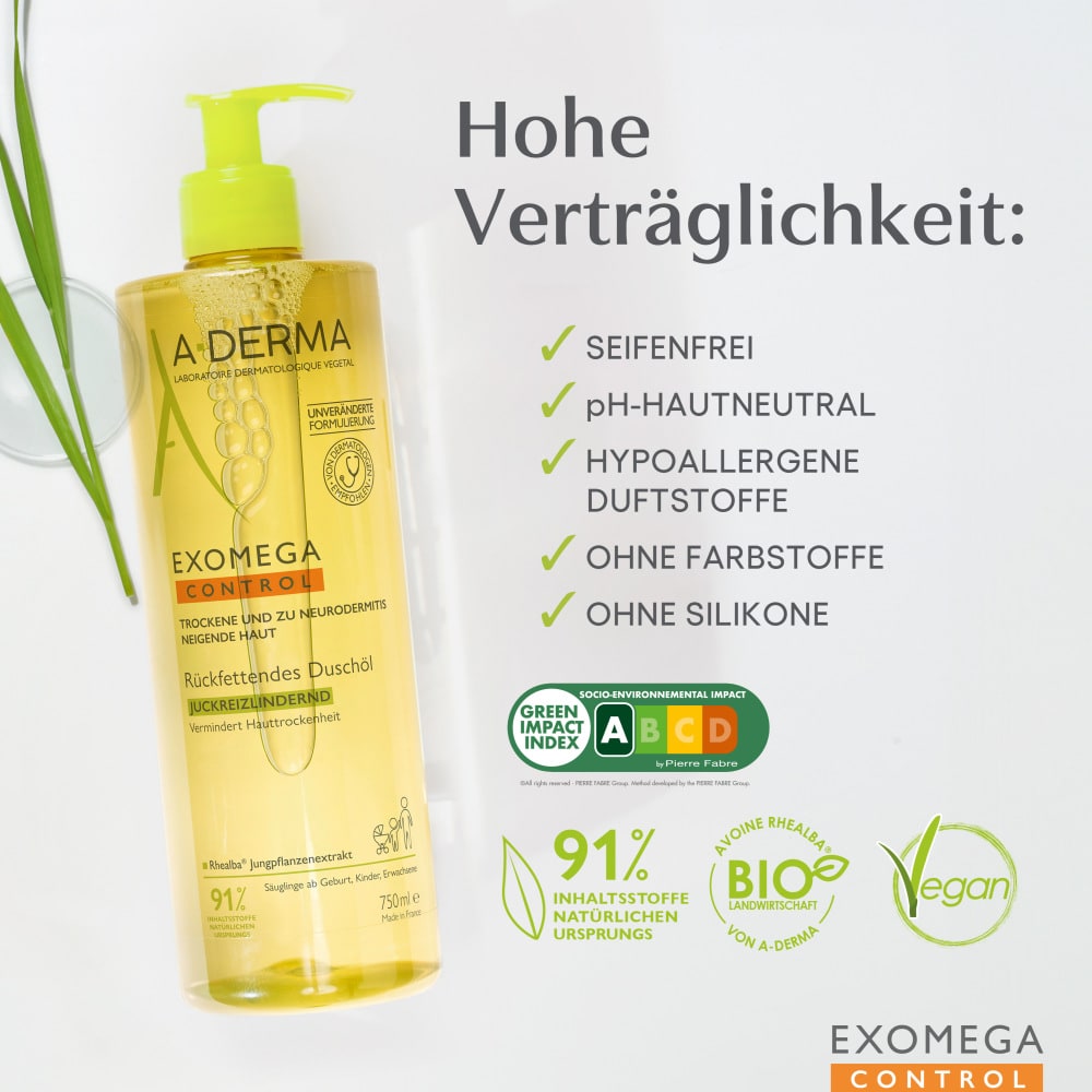 A-DERMA EXOMEGA CONTROL Rückfettendes Duschöl 750 ml Duschgel