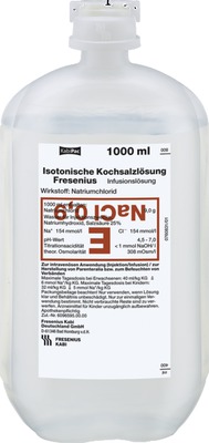 Kochsalzlösung 0,9% Plastikflasche Fresenius 10X1000 ml Infusionslösung