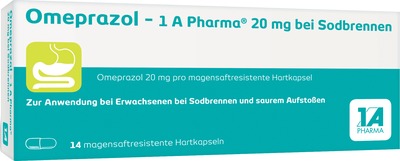 Omeprazol - 1A Pharma 20 mg bei Sodbrennen 14 St Magensaftresistente Hartkapseln