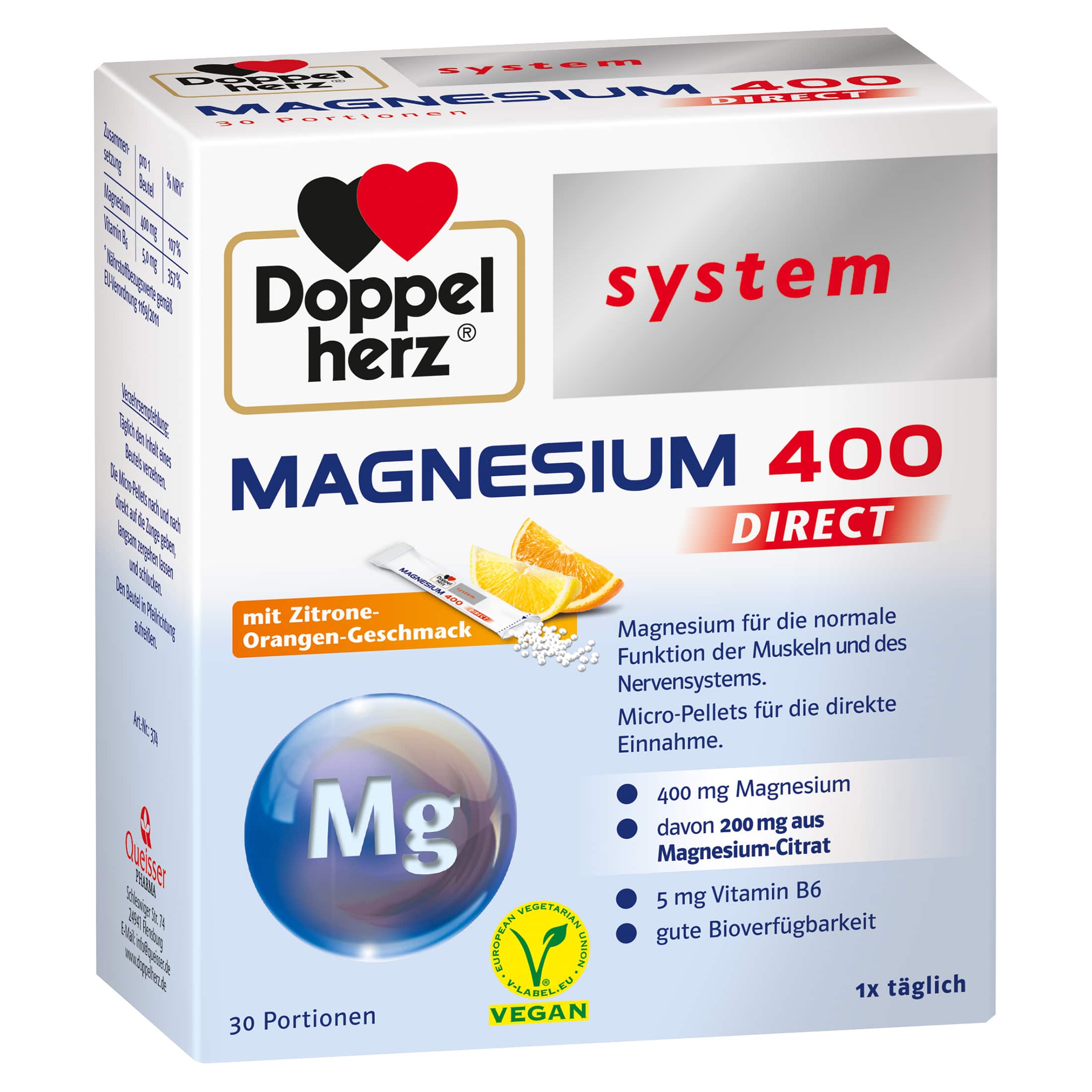 Doppelherz system MAGNESIUM 400 DIRECT 30 St Pellets